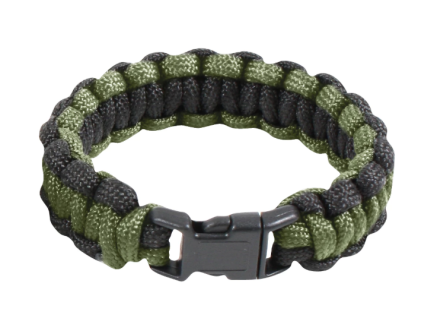 Rothco Two-Tone Paracord Bracelet - Olive Drab - Black, 7 In