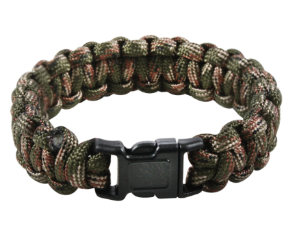 Rothco Multi-Colored Paracord Bracelet - Woodland Camo, 8 In