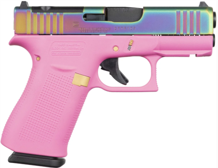 Glock 43X MOS 3.41" 9mm 10rd Pistol, Pink Rainbow - 79326PFRMOS