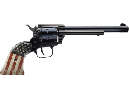 Heritage Rough Rider 6.5" 22 LR 6rd Revolver Black, Black Oxide, US Flag Grip - RR22B6-USF02