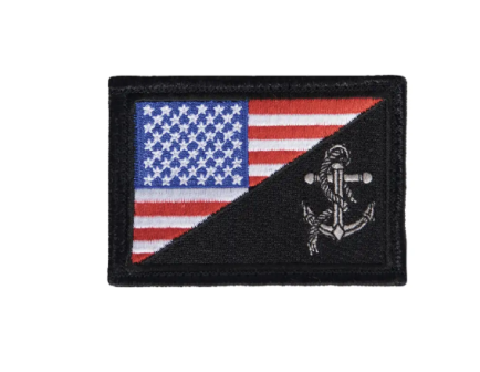 Rothco Us Flag - Usn Anchor Patch With Hook Back, Red - White - Blue
