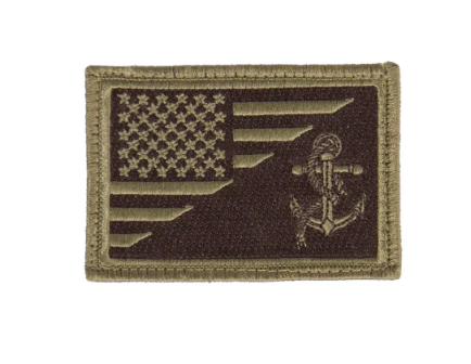Rothco Us Flag - Usn Anchor Patch With Hook Back, Coyote Brown