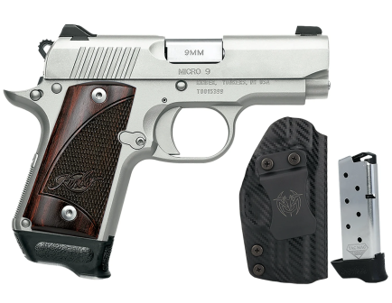 Kimber MICRO 3.15" 9MM 7rd Pistol, SS/RW RTC Bundle - 3300255