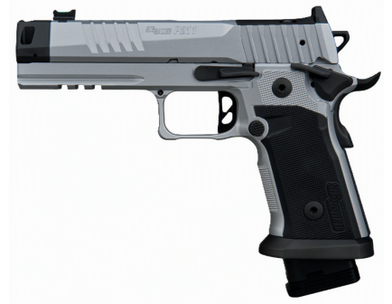Sig Sauer P211 4.4" Comped Bull Barrel (1)23rd/(2)21rd Optics Ready Pistol, Quicksilver - 211F-9-GTO-SILVER