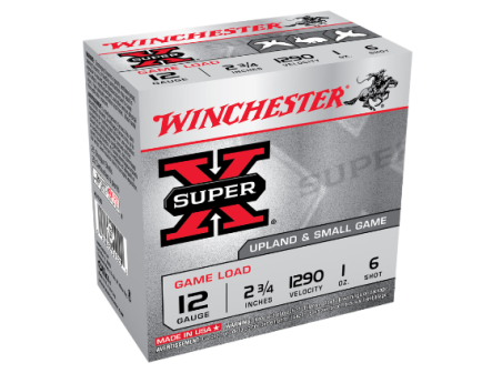 Winchester 12ga 2.75" 1oz #6 Super-X Game Load Shotshell Ammunition 25rds - XU126