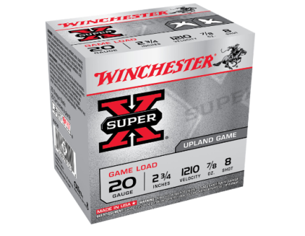 Winchester 20ga 2.75" 7/8oz #8 Super-X Shotshell Ammunition 25rds - XU208