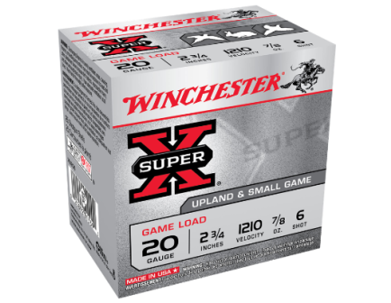 Winchester 20ga 2.75" 7/8oz #6 Super-X Game Load Shotshell Ammunition 25rds - XU206
