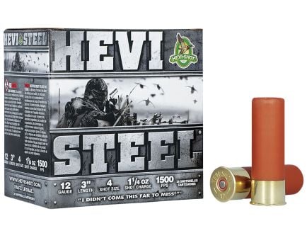 Hevi-Shot 12ga 3" 1-1/4 #4 HEVI-Steel Shotshell Ammunition 25rds - 60004