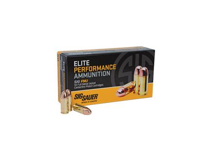 Sig Sauer 38 Super+P NOT FOR REVOLVERS 125gr FMJ Elite Ball Ammunition 50rds - E38SUB-50