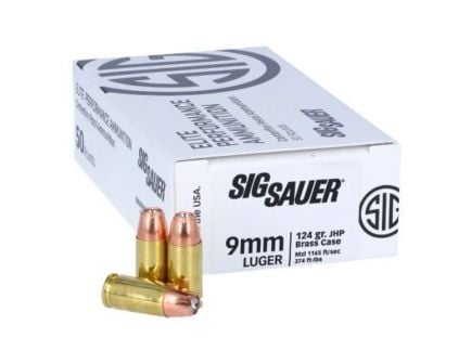 Sig Sauer 124 gr JHP 9mm Ammunition, 50 Rounds