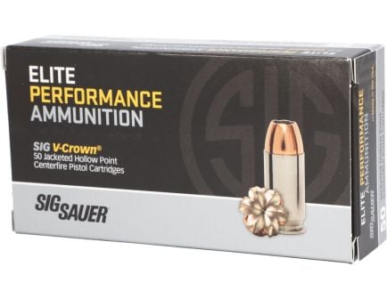Sig Sauer Elite Performance V-Crown 180 gr Jacketed Hollow Point .40 S&W Ammo, 50/box - E40SW2-50