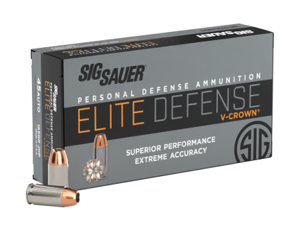 Sig Sauer Elite Performance V-Crown 185 gr Jacketed Hollow Point .45 ACP Ammo, 50/box - E45AP0-50