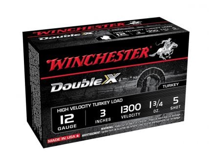Winchester Double X Turkey 12ga 3" 1-3/4oz #5 Copper Plated, 10 Shotshells - STH1235
