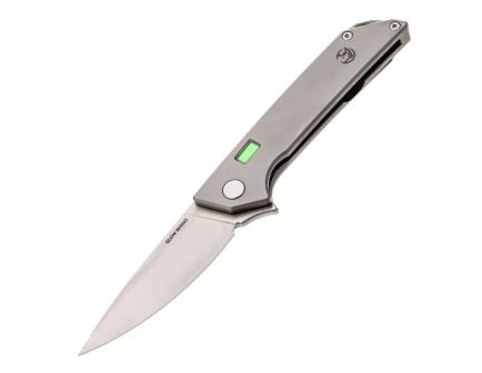 Glow Rhino Reactor Titanium S35VN EDC Knife - Satin Scales Green Tritium