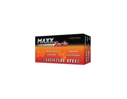 MaxxTech Essential Steel .308 Win 150gr FMJ Ammo, 500rds