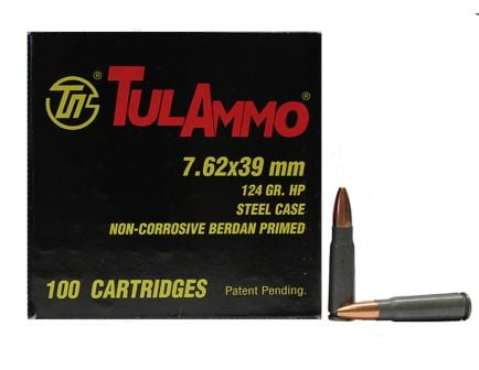 7.62x39mm Rounds Tula 7.62x39mm Hollow Point 100rds