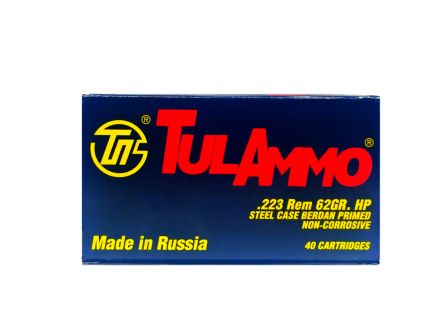 Tula 223 Remington 62gr HP Steel Cased Ammunition (40rds) - TA223623