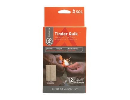 SOL Tinder Quik 3.55" x 2.40" x 1" Dependable Tinder, Pack of 12