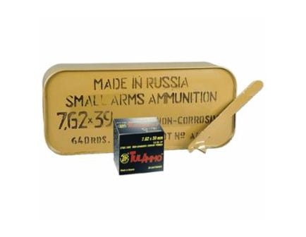 Tula 7.62x39mm 122gr HP Steel Cased Ammunition (640rd Sealed Tin) - UL076205