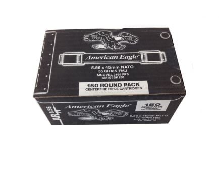 5.56 Rifle Ammo american eagle 5.56mm 55 grain FMJ ammo a150 rounds