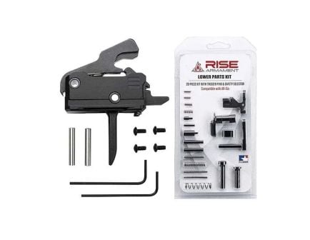 Rise Armament Single-Stage Flat Trigger and Lower Parts Kit, Black - Enhanced Trigger Performance - T017F-12003