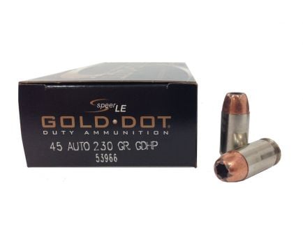 Speer 45 Auto/ACP 230gr Gold Dot Ammunition 50rds - 53966