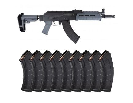 PSA AK-P GF3 MOE SBA3 Pistol, Gray With 10 Magazines