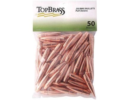 Top Brass .50 BMG FMJ Rifle Pull Down Bullet, 647 gr 0.510" 50rds