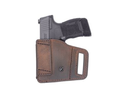 Versacarry V-Slide Glock G43 OWB Holster RH Leather, Distressed Brown