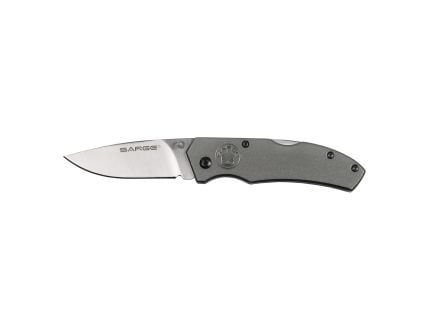 Sarge Knives Electro Folding Knife Drop Point, Gun Metal Gray