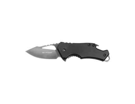 Sarge Knives Fuse Folding Knife with Bottle Opener Clip Point, Black