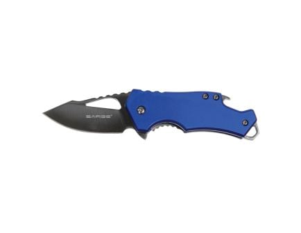 Sarge Knives Fuse Folding Knife with Bottle Opener Clip Point, Blue