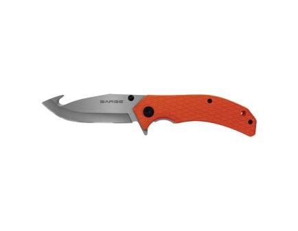 Sarge Knives Adrenaline Folding Knife Gut Hook, Orange