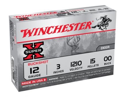 Winchester 12ga 3" Magnum 00 Buckshot Ammunnition 5rds - XB12300