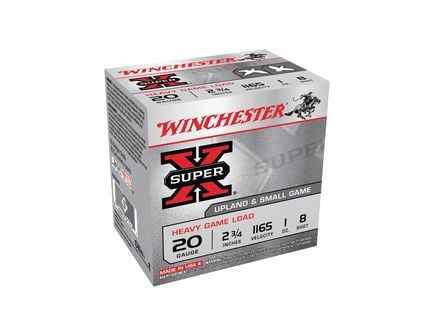 Winchester 20ga 2.75" #8 Super-X heavy Game Load 25rds - XU20H8