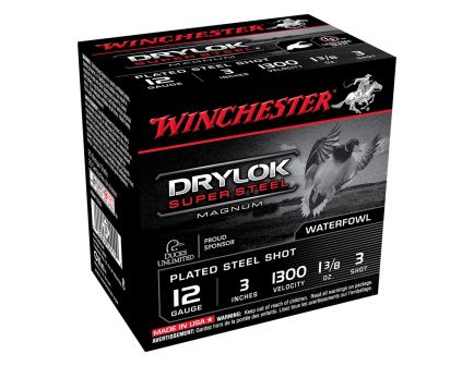 Winchester Drylok Super Steel Magnum 3" 1 3/8 oz 3 Shot 12 Gauge Ammunition 25 Rounds