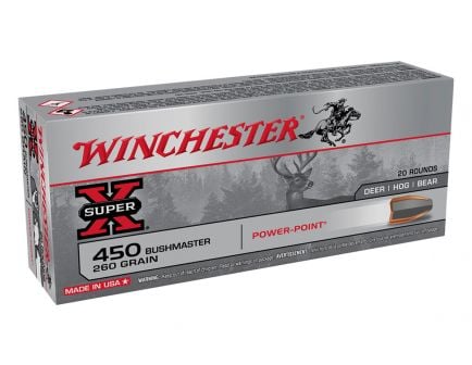 Winchester Super X 260 gr PP .450 Bushmaster Ammunition 20 Rounds
