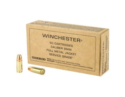Winchester Service Grade 9mm 115gr FMJ 50 Rounds Aummunition - SG9W