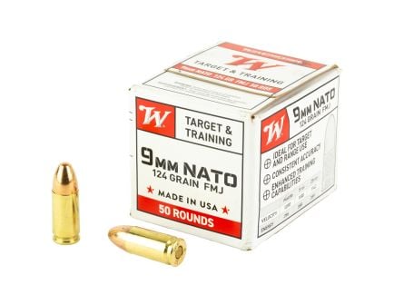 Winchester 9mm USA TARGET FMJ 124gr 50rds - W9NATO50