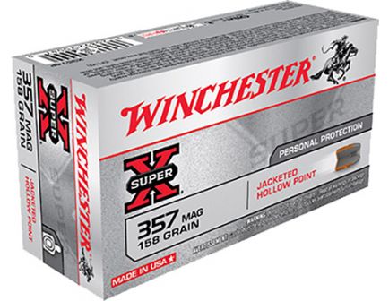 Winchester 357 Magnum 158gr JHP Super-X Ammunition 50rds - X3574P