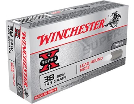 Winchester 38 S&W 145gr LRN Ammunition 50rds - X38SWP