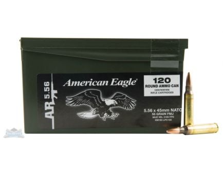 American Eagle 5.56 55gr Ammunition 120rds Mini-Can - - XM193LPC120