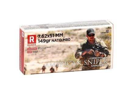 ZSR Ammunition "American Sniper" 7.62x51mm NATO M80 FMJ 149gr 20rd - ZSR762x51