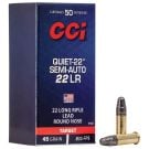 CCI Quiet-22 Semi-Auto .22LR 45 gr Lead Round Nose Ammo, 50/box - 975CC