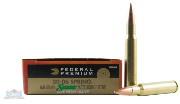Federal Gold Medal Rifle Ammo 30-06 Sprg. 168 gr. Sierra Matchking BTHP 20 rd. - No Credit Card Fees - Low, flat rate shipping
