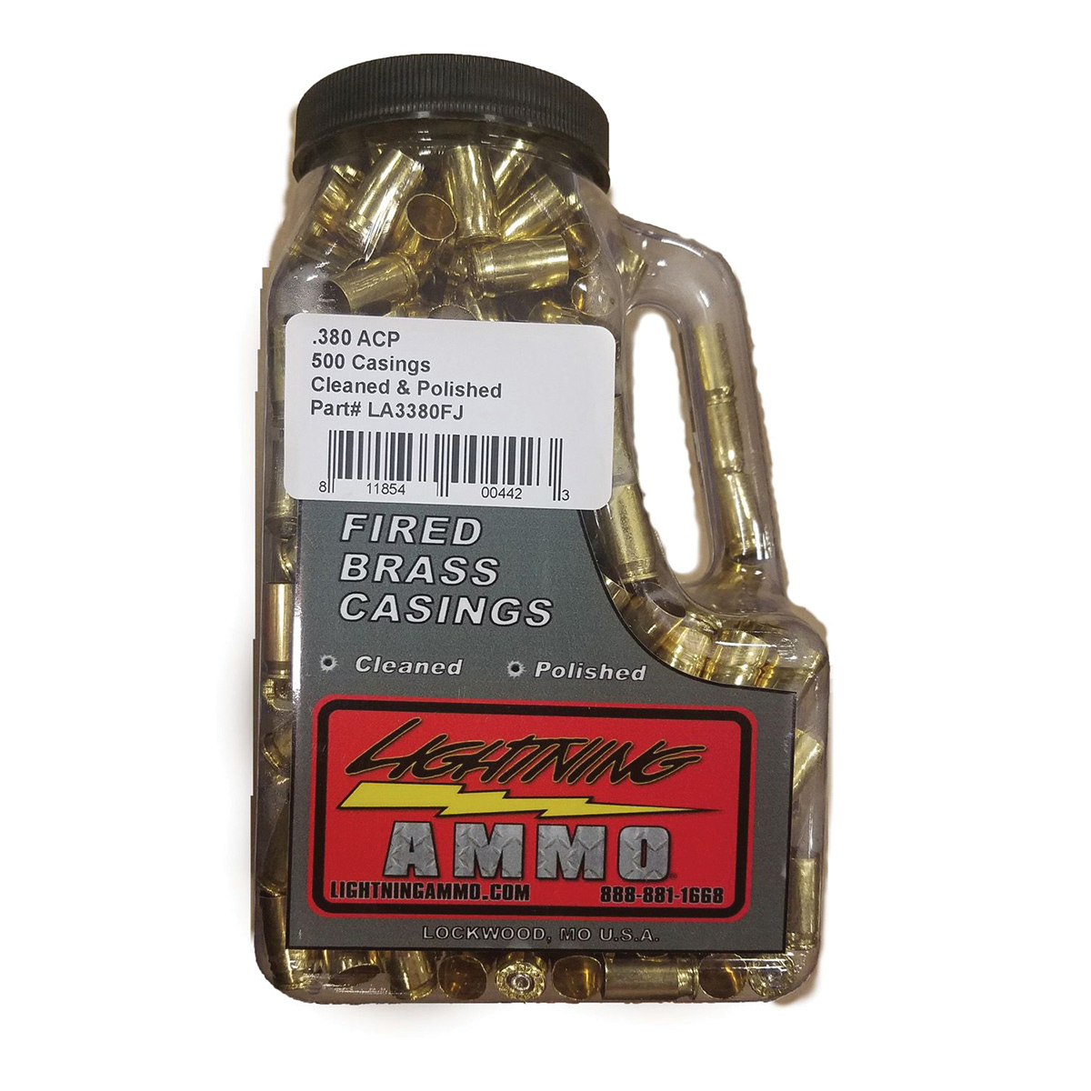 Lightning Ammo .380 ACP Pistol Cleaned and Polished Brass, 500rds